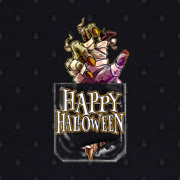 The Mummy Horror Scary Happy Halloween Pocket Buddy by Joaddo